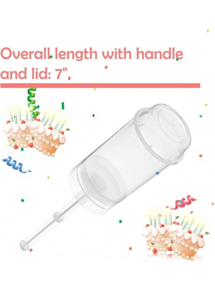 EKIND Round Shape Clear Push-Up Cake Pop Shooter Push Pops Plastic Containers with Lids Base & Sticks Pack of 40 B07DMBX56C