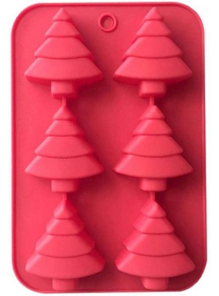 Hai Lan 6 Cavity Christmas TRE Silicone Cake Chocolate Baking Mould Soap Jelly Ice Tray Biscuit Muffin Clay Mold Color Random B09D825G7Y