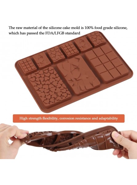 Lawaia 2 Pcs Chocolate Mold Candy Molds Silicone Molds Chocolate Mold Silicone Baking Mold Non-Stick Mini Chocolate Bar Mold for DIY Chocolate Praline Candy B09R4GZ677