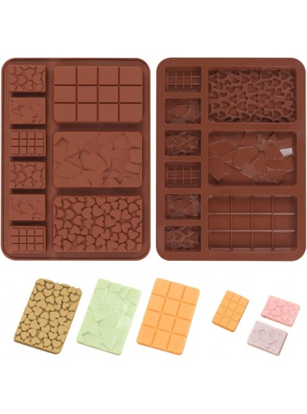 Lawaia 2 Pcs Chocolate Mold Candy Molds Silicone Molds Chocolate Mold Silicone Baking Mold Non-Stick Mini Chocolate Bar Mold for DIY Chocolate Praline Candy B09R4GZ677