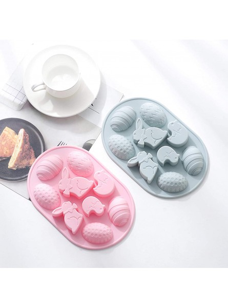 Meideli Silicone Cake Mold Bunny Egg Shape Portable Silicone Pastry Fondant Chocolate Mold Dessert Mould for Baking Blue B097RN1XN4