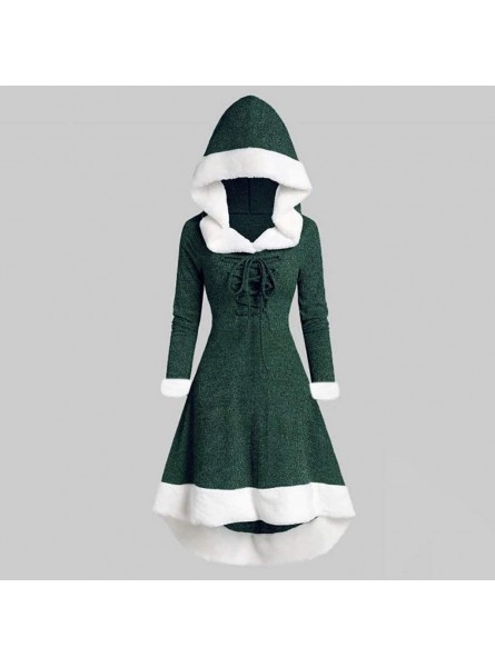 Sayhi Fashion Women's Vintage Solid Plus Size Hooded Skirt Pullover Long Sleeve High Bandage Dress Cloak Dress B0821JLKQF