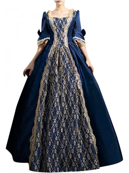 Sayhi Womens Gothic Vintage Dress Steampunk Retro Court Princess Half Sleeve Dress Medieval Renaissance Dresses B0823ZP5FD