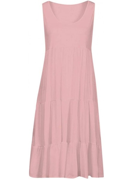 Sayhi™ Ladies Solid Color Sleeveless Vest Beach Dress Womens Holiday Summer Dresses Casual Mini Sundress B07R6LQ1FC
