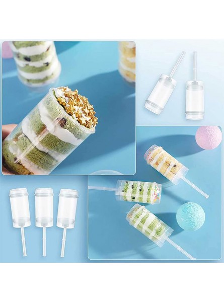 YINGYING pushable Cake Cup，Plastic Jelly Ice Cream Push Up Containers with Lid Base and Stick for Dessert Pop Shooter for Wedding B0B295RC6P
