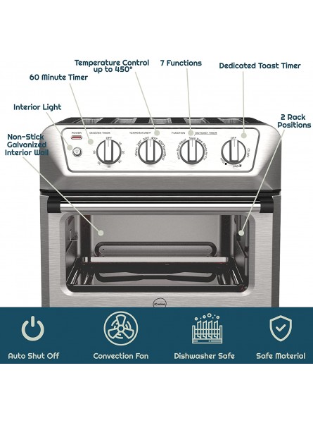 iCucina Toaster Oven Air Fryer Combo Countertop Oven with 4 Slice Toaster 7-in-1 Appliance with Stainless Steel Accessories B08SGRPJL9