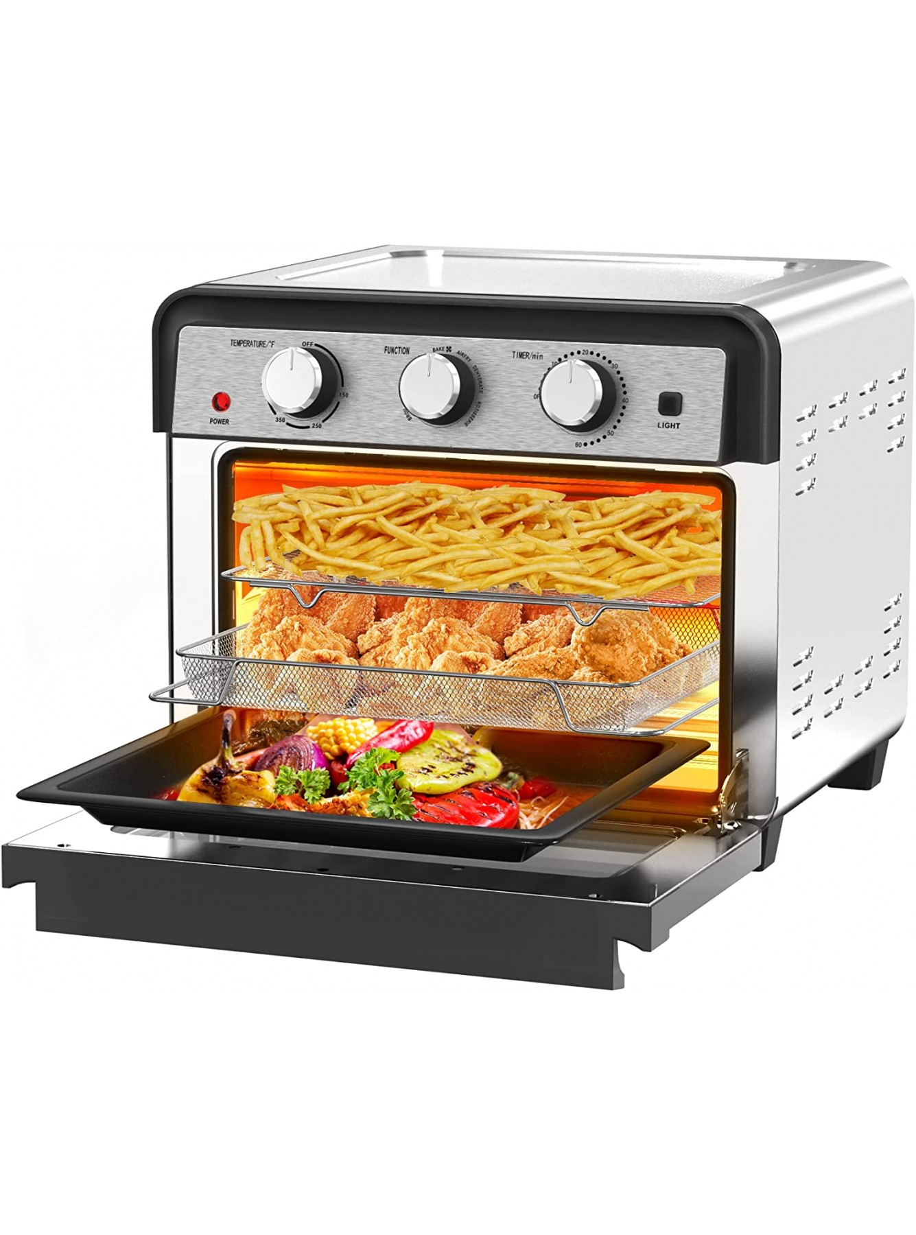 SKANWEN Air Fryer Oven 7-in-1 24 Quart Extra Large Convection Countertop Oven 6 Slice Toaster Oven Rotisserie & Dehydrator Fry Roast Broil Bake Dehydrate Reheat 8 Accessories Recipes. 1700W B095LQF4SN