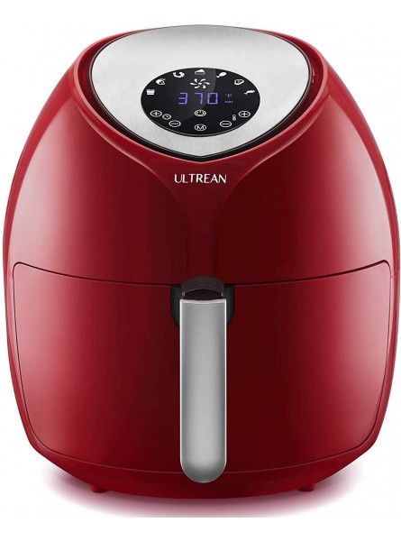 Ultrean 6 Quart Air Fryer Large Family Size Electric Hot Air Fryers XL Oven Oilless Cooker with 7 Presets LCD Digital Touch Screen and Nonstick Detachable Basket,UL Certified,1700W red Renewed B096LC25KL
