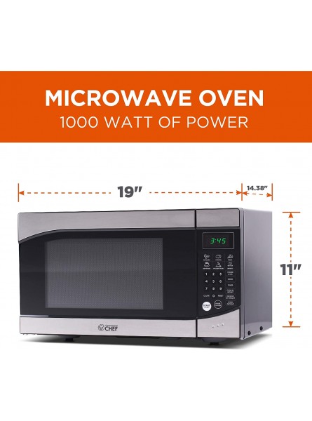 Commercial Chef CHM009 Countertop Microwave Oven 900 Watt 0.9 Cubic Feet Stainless Steel Front Black Cabinet Small Trim Renewed B08HPFN42Q