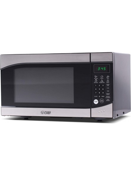 Commercial Chef CHM009 Countertop Microwave Oven 900 Watt 0.9 Cubic Feet Stainless Steel Front Black Cabinet Small Trim Renewed B08HPFN42Q
