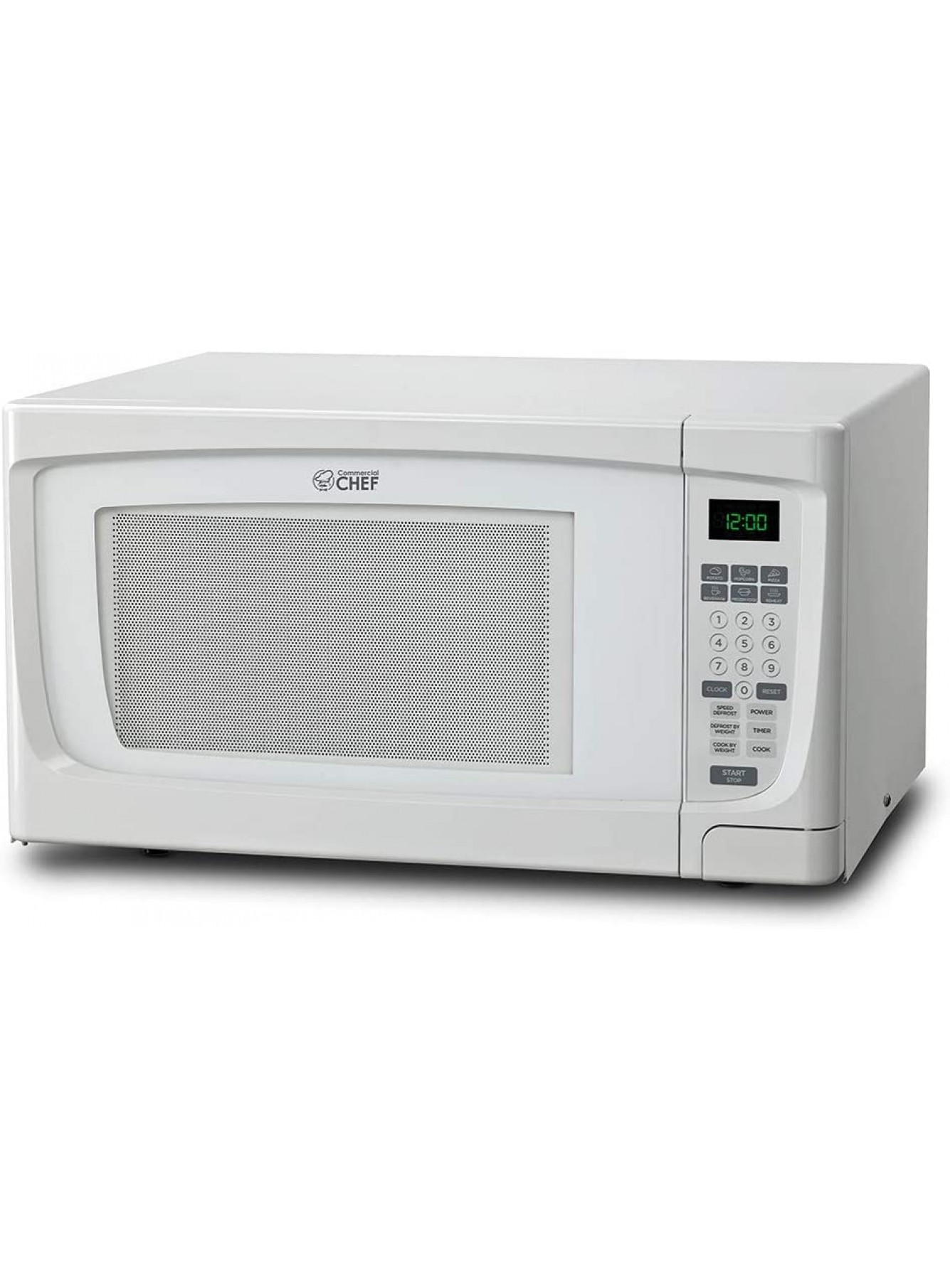 Commercial Chef CHM16100W6C Countertop Microwave Oven,1000 Watts Small Compact Size 10 Power Levels 6 Easy One Touch Presets with Popcorn Button Removable Turntable Child Lock White B0859565VN
