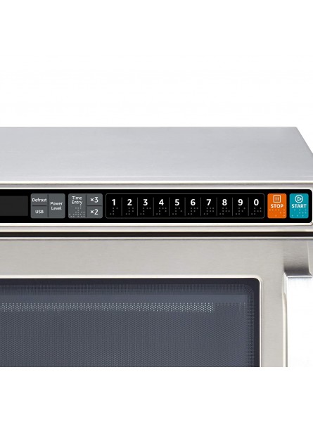Commercial Microwave Oven with Membrane Control Stainless Steel 1800-Watts 0.6 Cubic Feet B089H3WCLH