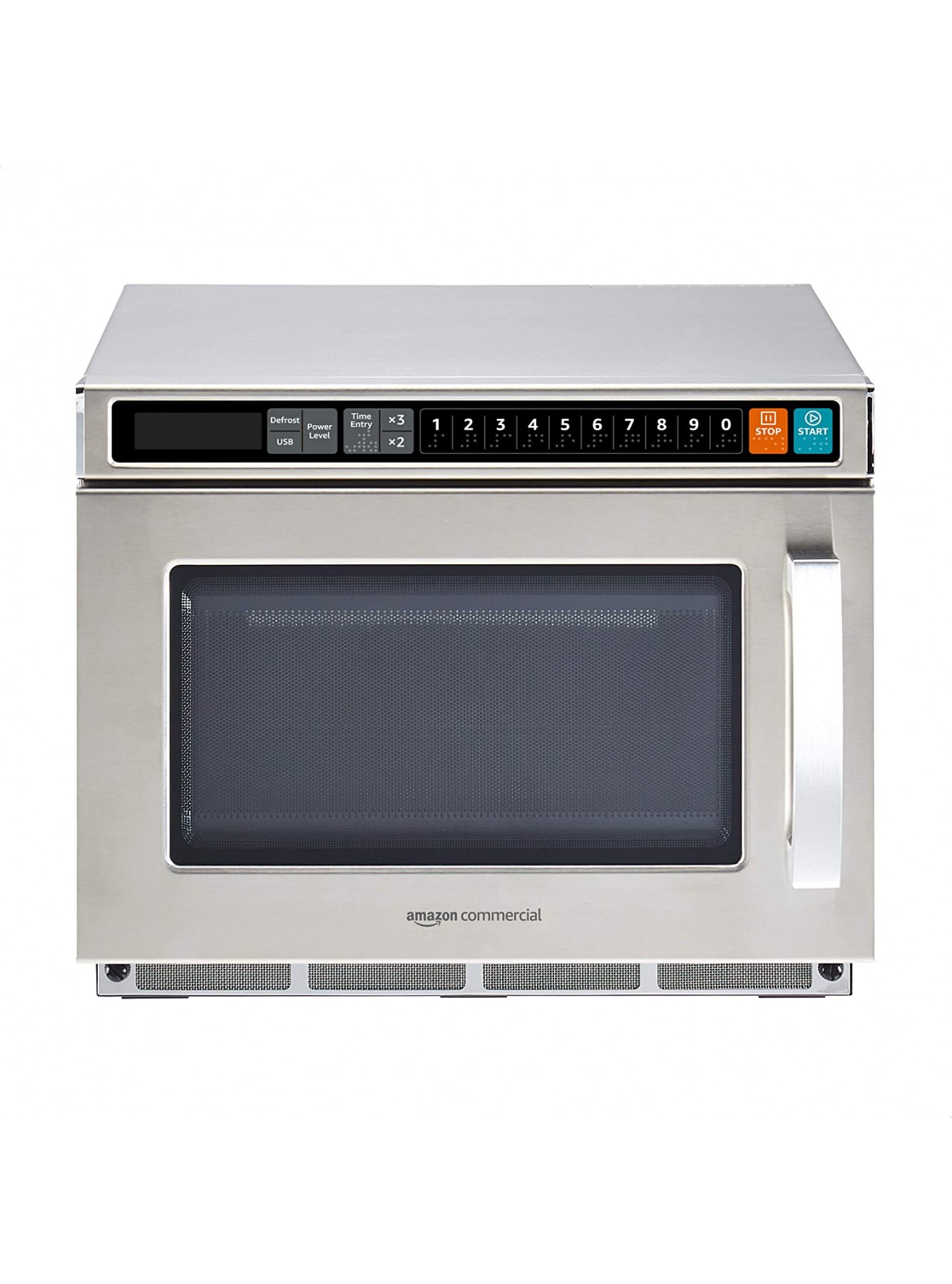 Commercial Microwave Oven with Membrane Control Stainless Steel 1800-Watts 0.6 Cubic Feet B089H3WCLH