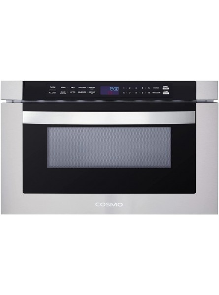 COSMO COS-12MWDSS 24 in. Built-in Microwave Drawer with Automatic Presets Touch Controls Defrosting Rack and 1.2 cu. ft. Capacity in Stainless Steel B09418X7Y4