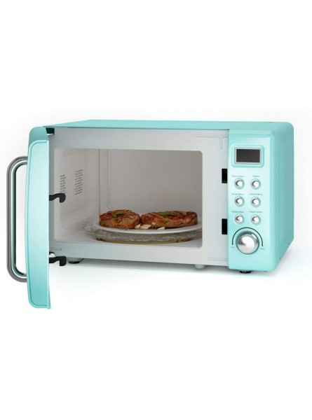 Designed For Your Diverse Needs Compact and Retro Appearance Fit Your Small Apartments Studios Dorms 700 Watts Efficiently And Easily Prepare Foods Glass Turntable Countertop Microwave Oven Green B0849NB59R