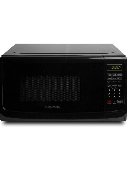 Farberware Compact Countertop Microwave Oven 0.7 Cu. Ft. 700-Watt with LED Lighting Child Lock Easy Clean Grey Interior Retro Black B01EIZSDWO