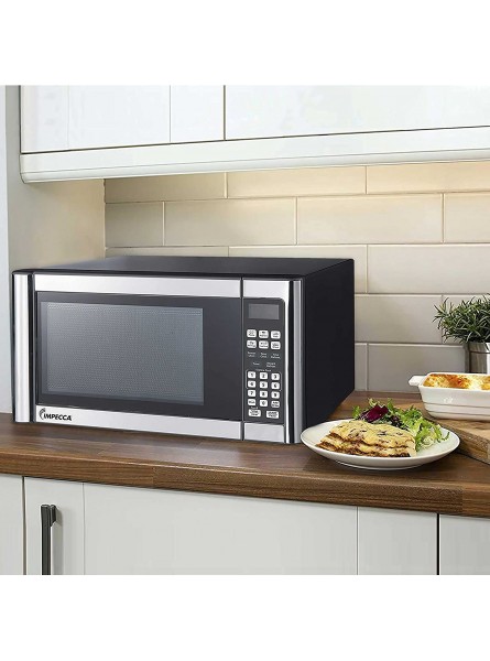 Impecca Countertop Microwave Oven 1.1 Cubic Feet 1000 Watts with 10 Power Levels and LED Digital Display Stainless Steel B08FC2G9WM