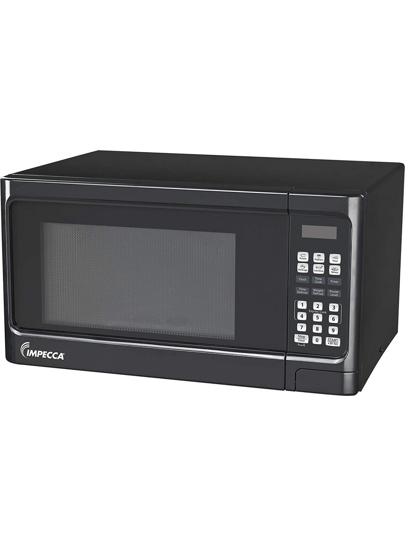 Impecca Countertop Microwave Oven 1.1 Cubic Feet 1000 Watts with 10 Power Levels and LED Digital Display Black B08FBKT2XF
