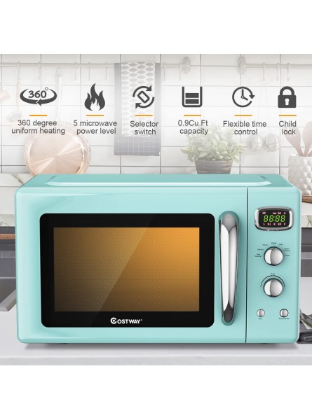 MAT EXPERT 0.9 Cu.ft Compact Microwave Oven Digital Timing & 5 Micro Power 25L Small Microwave w Glass Turntable & 6 Preset Buttons Delayed Start Function 900W Mini Microwave w Child Lock Green B09JNKQ5CH
