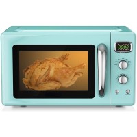 MAT EXPERT 0.9 Cu.ft Compact Microwave Oven Digital Timing & 5 Micro Power 25L Small Microwave w Glass Turntable & 6 Preset Buttons Delayed Start Function 900W Mini Microwave w Child Lock Green B09JNKQ5CH