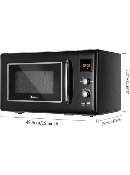 Retro Microwave Oven,23L 0.9cuft Stainless Steel Microwave With Display,LED Lighting Pull Handle Design Child Lock Black B0969M2WQ1