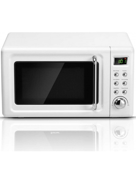 Retro Microwave Oven,Safeplus 0.7Cu.ft Countertop 700W Microwaves with Cold Rolled Steel Plate 5 Micro Power Defrost & Auto Cooking Function LED Display Glass Turntable and Viewing Window Child Lock B08C9V9R9J