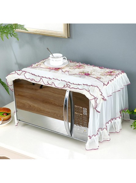 Sjzhdl Yarn Edge Pastoral lace Style Home Kitchen appliances Microwave Oven Portable Emergency dust Cover,Purple B097H3KN1N