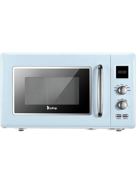 Veryke 23L 0.9cuft Retro Microwave With Display & Five Power Levels,Countertop Microwave Oven Compact Microwave For Kitchen,120V 900W Blue B095HSST21