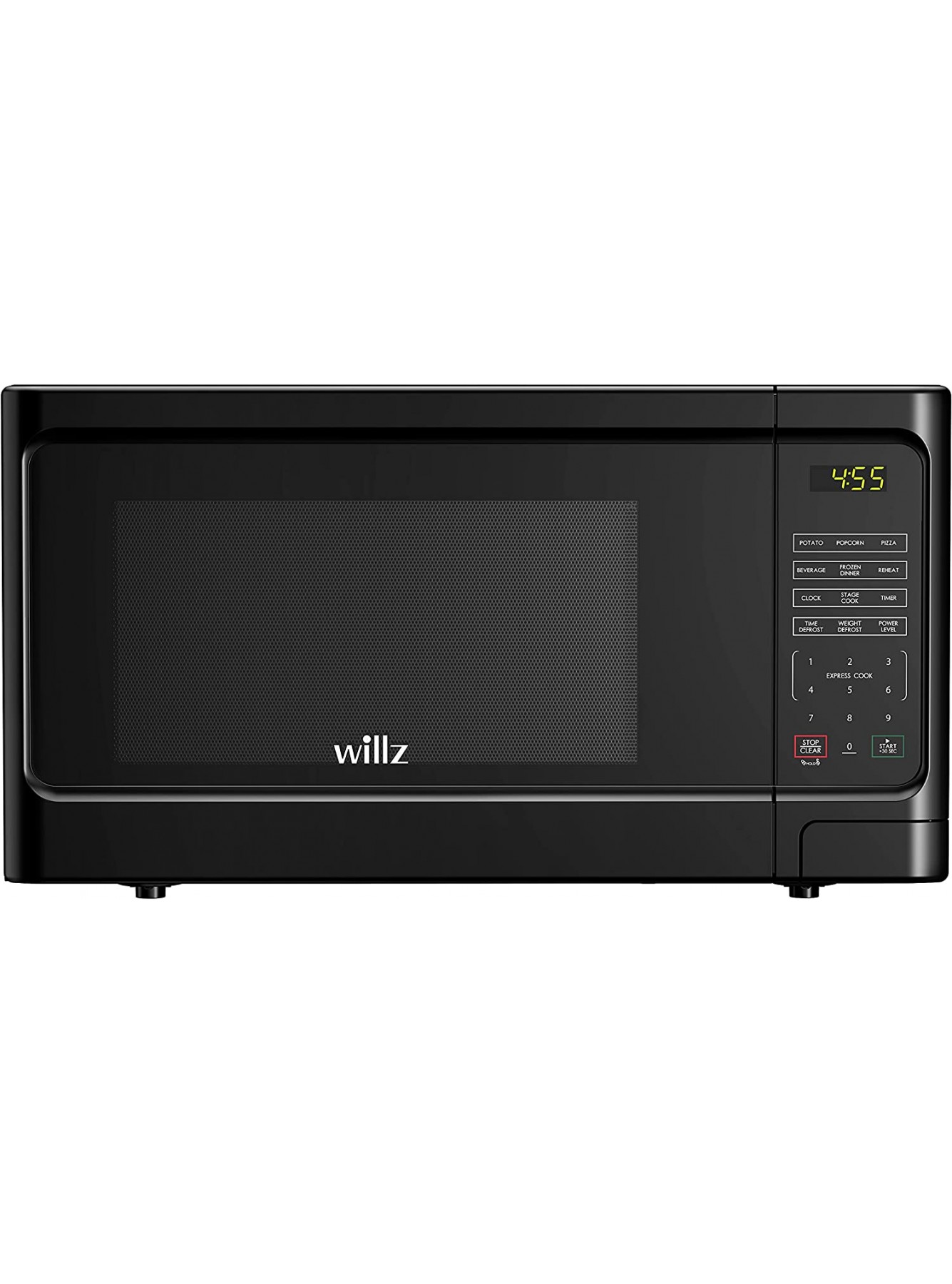 Willz WLCMS311BK-10 Countertop Microwave Oven 1.1 Cu.Ft 1000W Microwave Oven 6 Cooking Programs LED Lighting Push Button Express Cook Child Lock Black B07F1TLD35