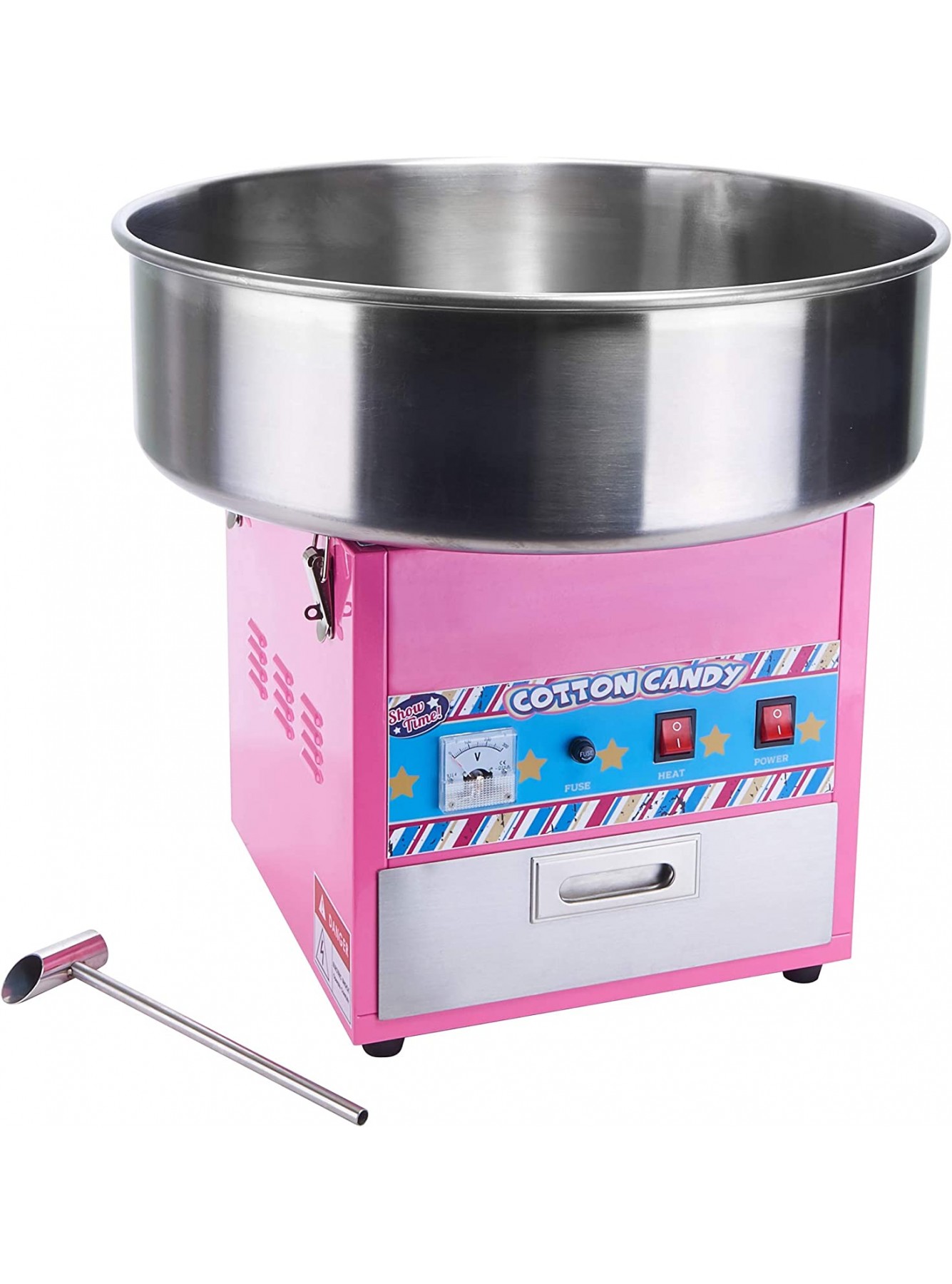 Winco CCM-28 Show Time Electric Cotton Candy Machine With 20.5'' Stainless Steel Bowl 1080W Cotton Candy Maker B07GK8ZDQ2