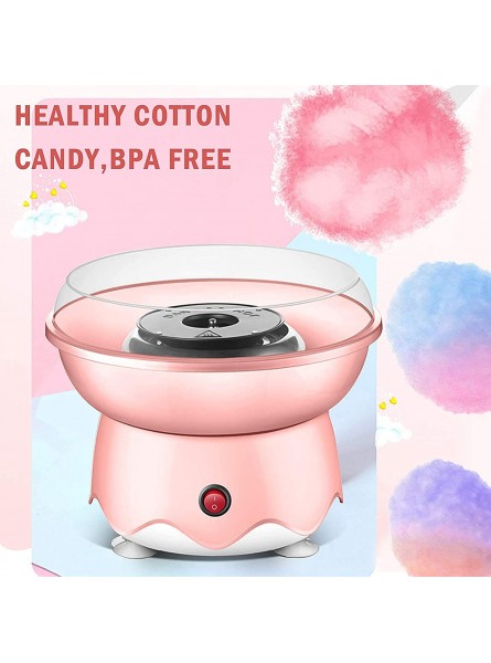 WLL-DP Portable Electric Cotton Candy Machine Food Grade Material Cotton Candy Maker with Splash-Proof Plate for Family Birthday Party Gift,Pink B09BVWL31Q