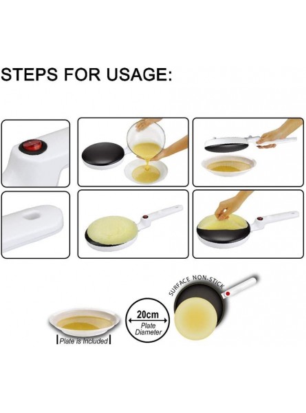 Crepe pan Electric Pancake Maker Machine Electric Non-Stick Cooker Baking Tool with Accessories for Easy Pancake Crepe Housewife's Good Helper,20cm Frying Pan B095LY8HJ6
