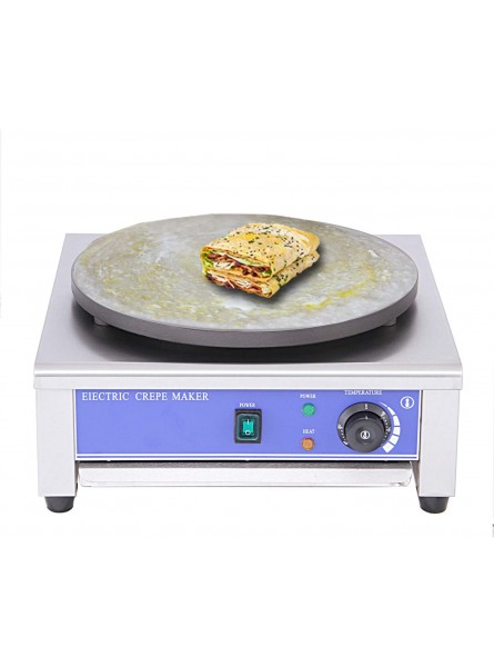 Proshopping 16 Commercial Electric Crepe Maker Large Pancakes Griddle Machine Stainless steel Non Stick Crepe Pan with Batter Spreader 110V- for Blintzes Eggs Pancakes Tortilla B07MDG7Q6J