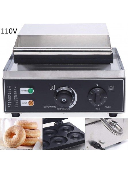 DYRABREST 110V 1550W 6 Holes Double-Sided Non-stick Commercial Electric Doughnut Maker Non-stick Donut Maker Coating for Professional Kitchen B09JZB215L