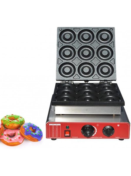 LKJHSDFG Commercial Donut Maker Machine with 9 Holes 1550W Non-Stick Doughnut Making Machine Double-Sided Heating Donut Machine for Family Party Cake Shop Milk Tea Shop B09W1YBLHT