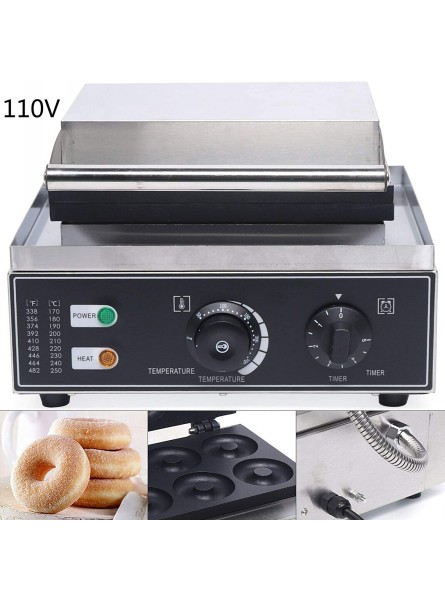 TFCFL Mini Donut Maker 6 Holes Double-Sided Doughnut Machine Stainless Steel Non-stick Waffle Donut Maker 110V 1550W Electric Doughnut Maker for Commercial and Home B09YYCGBTY