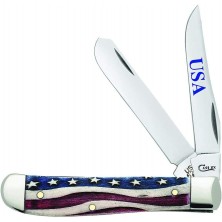 CASE XX WR Pocket Knife Patriotic Smooth Natural Bone Mini Trapper Item #64135 6207 SS Length Closed: 3 1 2 Inches B01MT89F2N