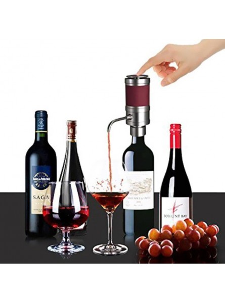 Electric Wine Aerator Dispenser Pump Portable and Automatic Bottle Breather Tap Machine Air Decanter Diffuser System for Red and White Wine w Unique Metal Pourer Spout NutriChef PSLWPMP50 B01N1ERC0J