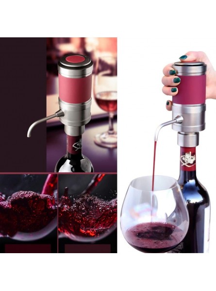 Electric Wine Aerator Dispenser Pump Portable and Automatic Bottle Breather Tap Machine Air Decanter Diffuser System for Red and White Wine w Unique Metal Pourer Spout NutriChef PSLWPMP50 B01N1ERC0J