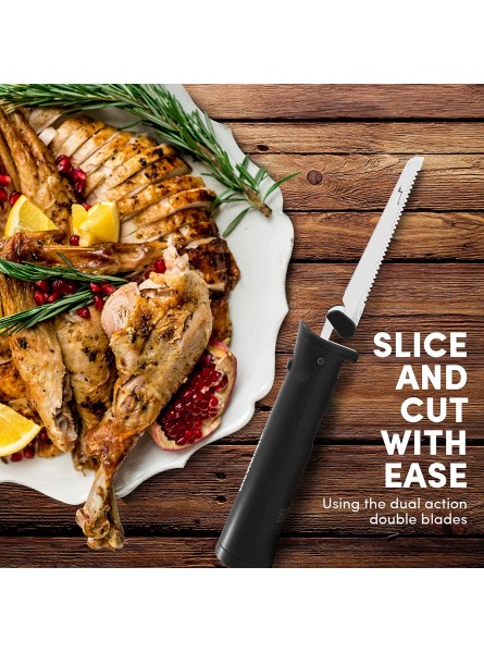 Elite Gourmet EK9810 Professional Cordless Rechargeable Easy-Slice Electric Knife with 4 Serrated Blades and Safety Lock Trigger Release Carving Meats Poultry Bread Black B08WBVQMJC