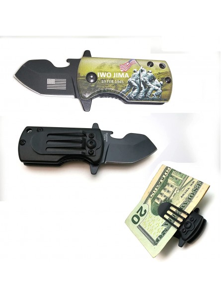 Iwo Jima memorial mini knife with money clip B09QZ5GGKF