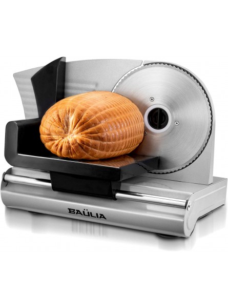 Baulia Stainless Steel Electric Food Slicer-7.5 Inch Removable Blade for Easy Cleaning – Use for Bread Deli Veggies Meat Silver B07D9RYXBG
