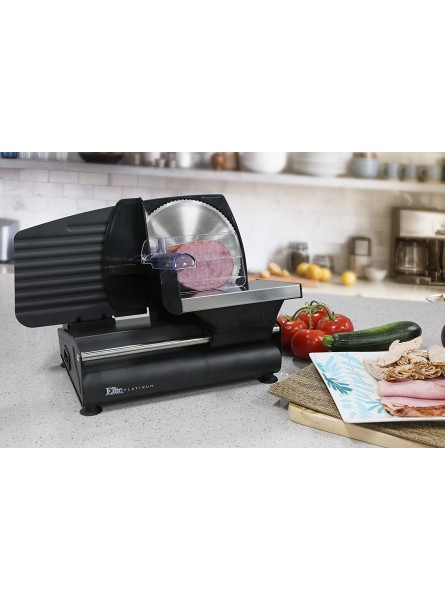 Elite Gourmet EMT-503B Ultimate Precision Electric Deli Food Meat Slicer Removable Stainless Steel Blade Adjustable Thickness Ideal For Cold Cuts Hard Cheese Vegetables & Bread 7.5”, B0061TWKTI