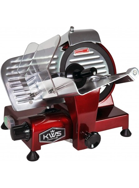 KWS MS-6RT Premium 200w Electric Meat Slicer 6-Inch in Red Teflon Blade Frozen Meat Deli Meat Cheese Food Slicer Low Noises Commercial and Home Use B07VPXJLNW