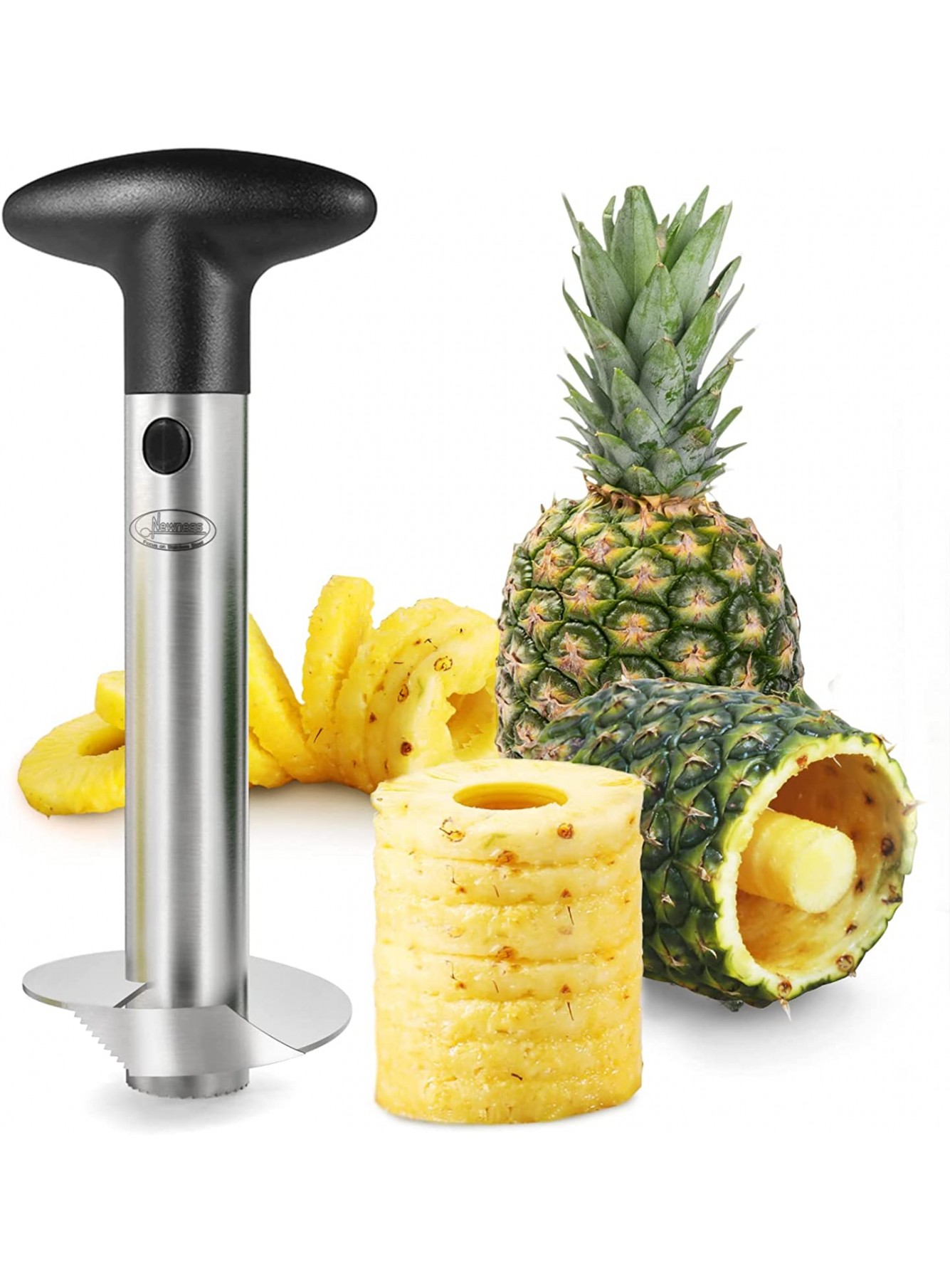 Pineapple Corer [Upgraded Reinforced Thicker Blade] Newness Premium Pineapple Corer Remover Black B06XCXQFXM