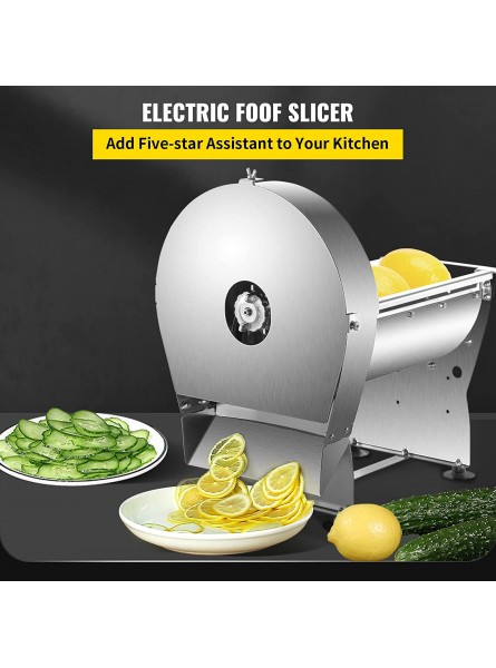 VEVOR Electric Food Slicer 10In Manual Vegetable Fruit Slicer 0-0.4 In Adjustable Thickness Fruit Slicer Machine with Removable Stainless Steel Blade Non-Slip Feet Commercial Food Slicer Silver B0957QZYJY