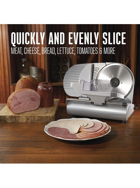 Weston Electric Meat Cutting Machine Deli & Food Slicer Adjustable Slice Thickness Removable 9” Stainless Steel Blade Non-Slip Suction Feet Easy to Clean 61-0901-W B000T3KY5Y