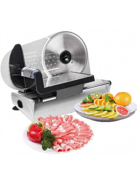 YYAO Electric Deli Food Slicer 7.5" Detachable Stainless Steel Blade,Home Precision Food Cutter Meat Slicers for Cheese,Bread,Fruit & Vegetables,Adjustable Thickness,Non-Slip Feet B07PTR55KP