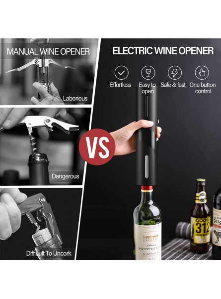BALORIZ 4-in-1 Electric Wine Bottle Opener Kit Rechargeable Automatic Corkscrew Set with Foil Cutter Vacuum Stopper Pourer for Kitchen Home Bar Restaurant Wine Lovers Christmas Gift for Him B09C21W798