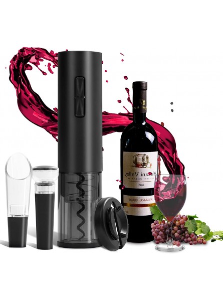 Dorylo Electric Wine Bottle Openers Set Rechargeable Automatic Corkscrew Opener Puller Electronic Wine Opener Set Electric Corkscrew Set Black Electric Wine Opener B09JWLB8QN